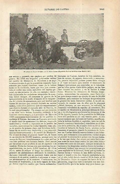 LAMINA ESPASA 33915: El cadaver de Alvarez de Castro, por T. Muñoz Lucena