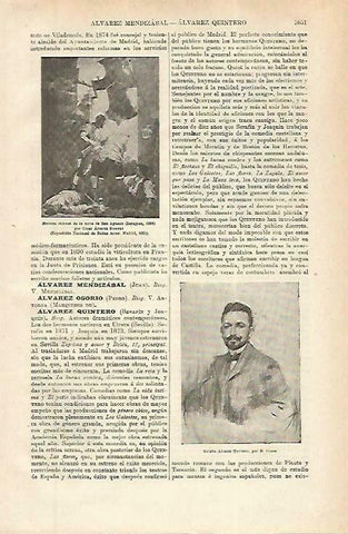 LAMINA ESPASA 33919: Serafin Alvarez Quintero, por Ramon Casas