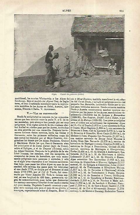 LAMINA ESPASA 33874: Casa de pastores en los Alpes de Suiza