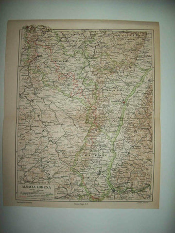 LAMINA ESPASA 33883: Mapa de Alsacia Lorena