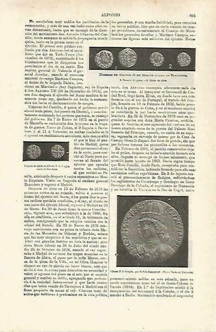 LAMINA ESPASA 33744: Monedas de Alfonso II de  Aragon