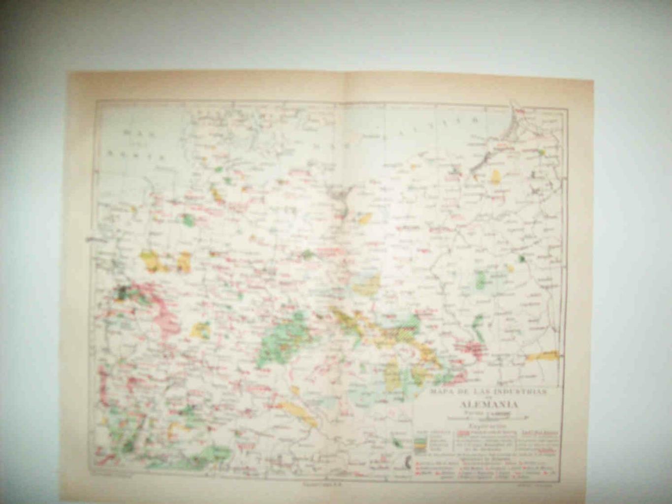 LAMINA ESPASA 33693: Mapa de las industrias de Alemania