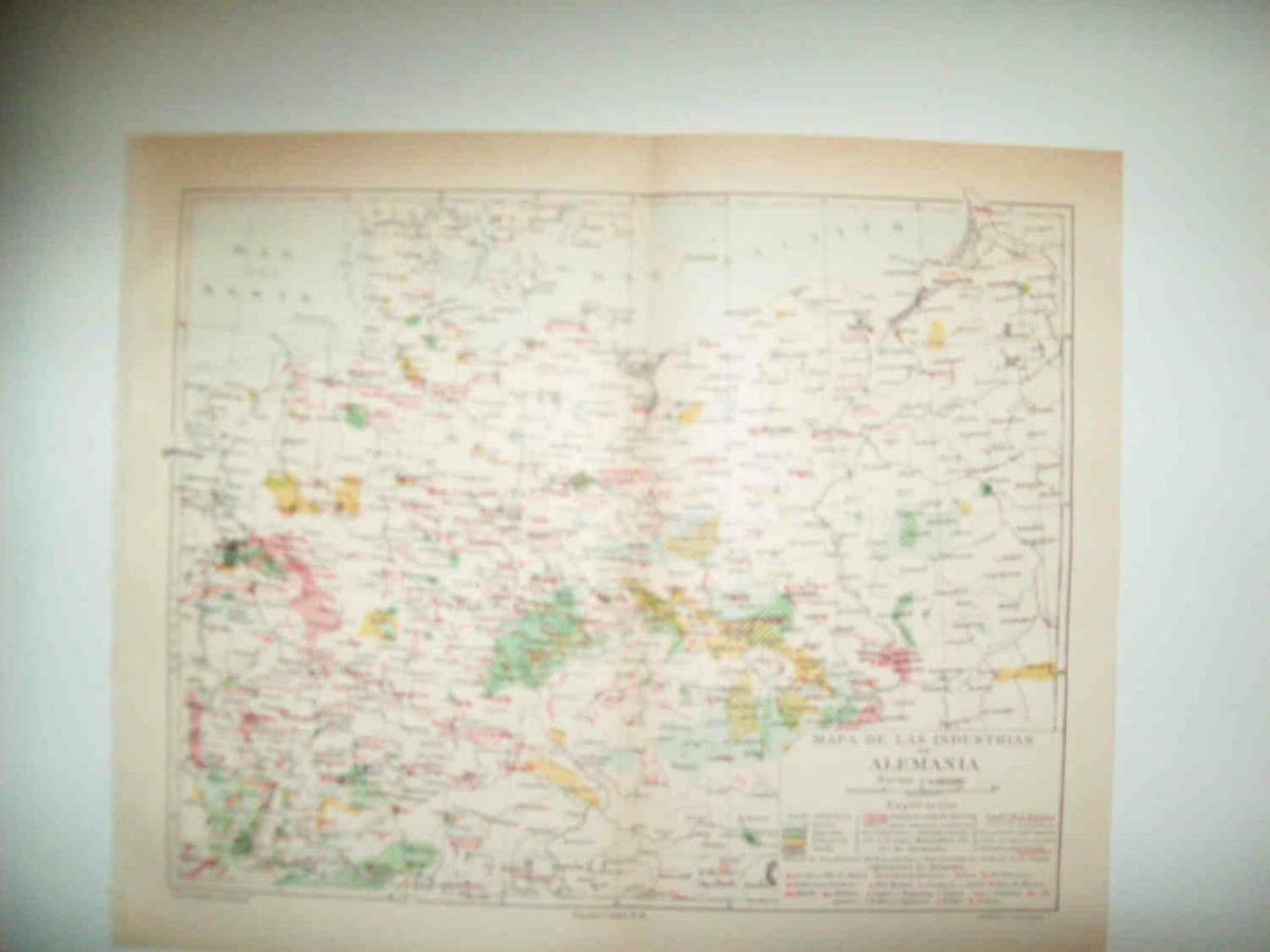 LAMINA ESPASA 33693: Mapa de las industrias de Alemania