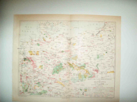 LAMINA ESPASA 33693: Mapa de las industrias de Alemania