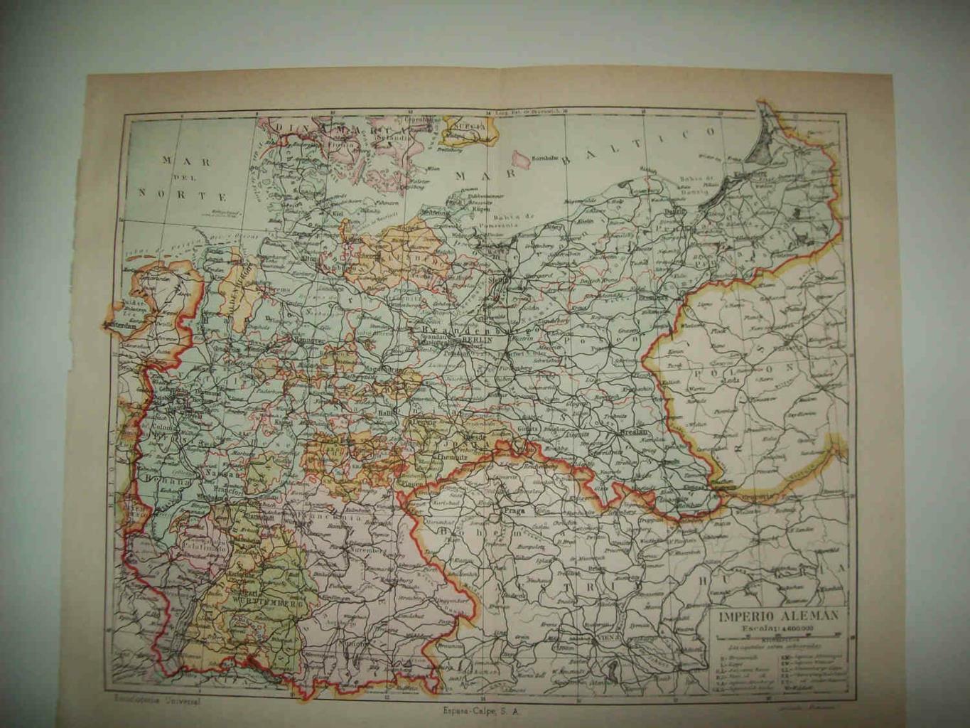 LAMINA ESPASA 33694: Mapa del Imperio Aleman