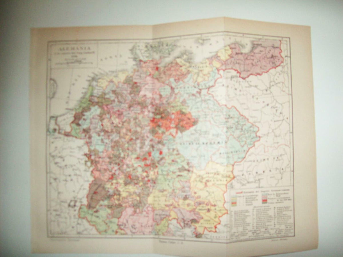 LAMINA ESPASA 33699: Mapa de Alemania en 1378