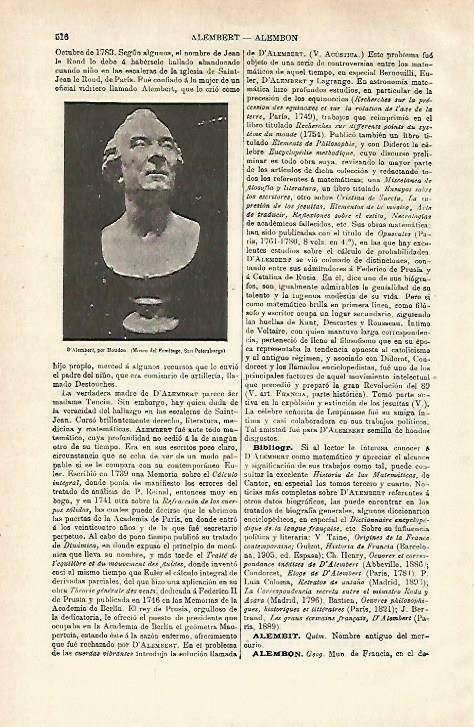 LAMINA ESPASA 33703: D'Alembert, por Houdon