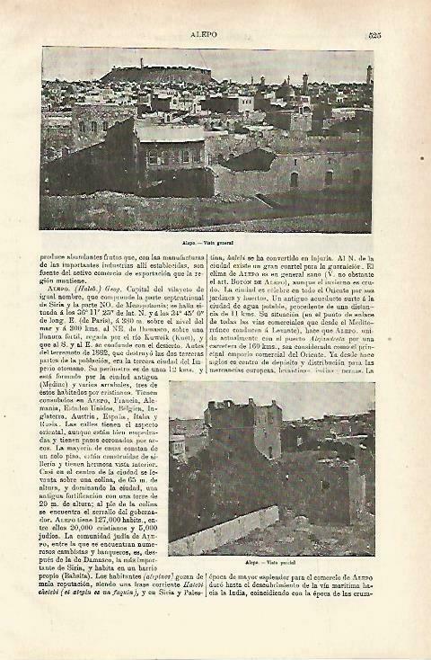 LAMINA ESPASA 33708: Vistas de Alepo, Siria