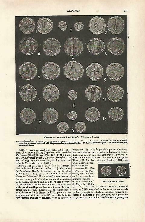 LAMINA ESPASA 33748: Monedas de Alfonso V de Aragon