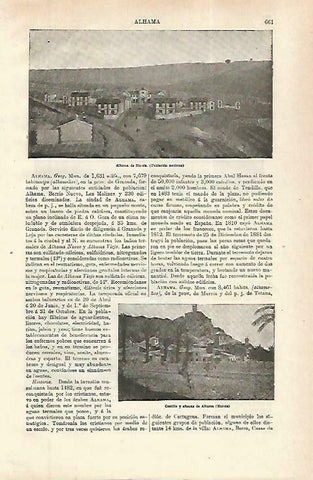 LAMINA ESPASA 33784: Castillo y vistas de Alhama de Murcia