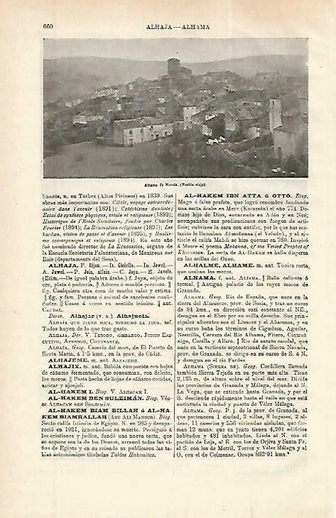 LAMINA ESPASA 33785: Pueblo viejo de Alhama de Murcia