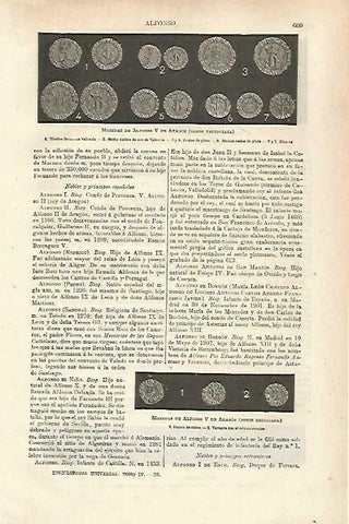 LAMINA ESPASA 33749: Monedas valencianas de Alfonso V de Aragon