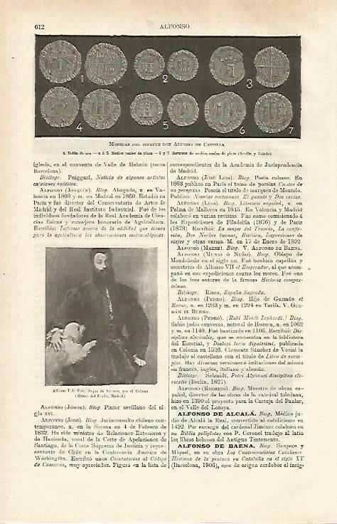 LAMINA ESPASA 33750: Monedas del infante Alfonso de Castilla