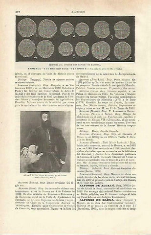 LAMINA ESPASA 33750: Monedas del infante Alfonso de Castilla