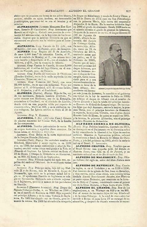 LAMINA ESPASA 33754: Alfredo I, duque de Sajonia