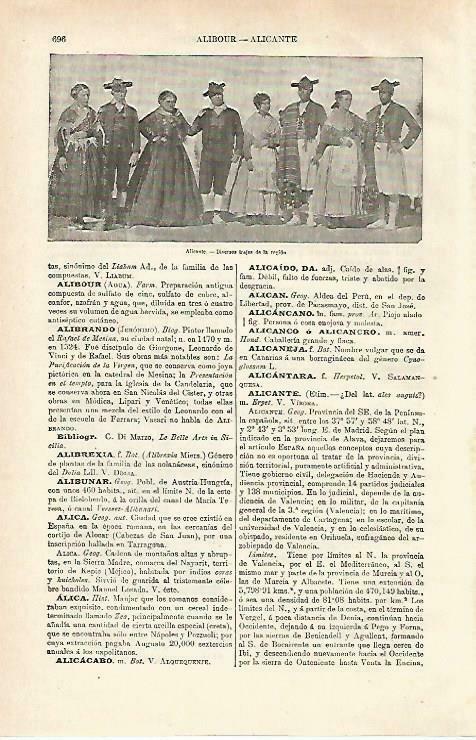 LAMINA ESPASA 33764: Trajes regionales de Alicante