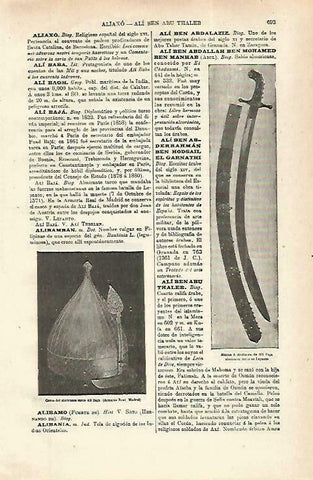 LAMINA ESPASA 33765: Cascoy cimitarra de Ali Baja  