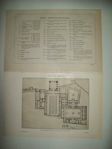 LAMINA ESPASA 33771: Plano del Alcazar de la Alhambra