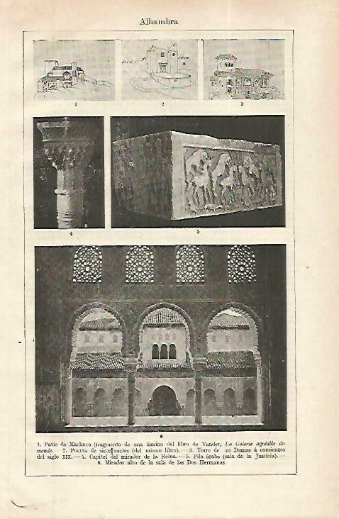 LAMINA ESPASA 33775: Vistas de la Alhambra