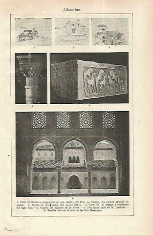 LAMINA ESPASA 33775: Vistas de la Alhambra
