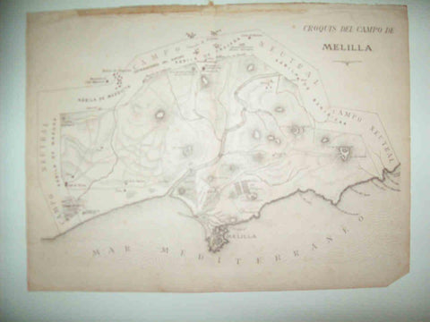 LAMINA 15007: Mapa del campo de Melilla