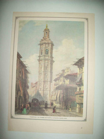 LAMINA 15005: Valencia. Torre de Santa Catallina hacia 1850