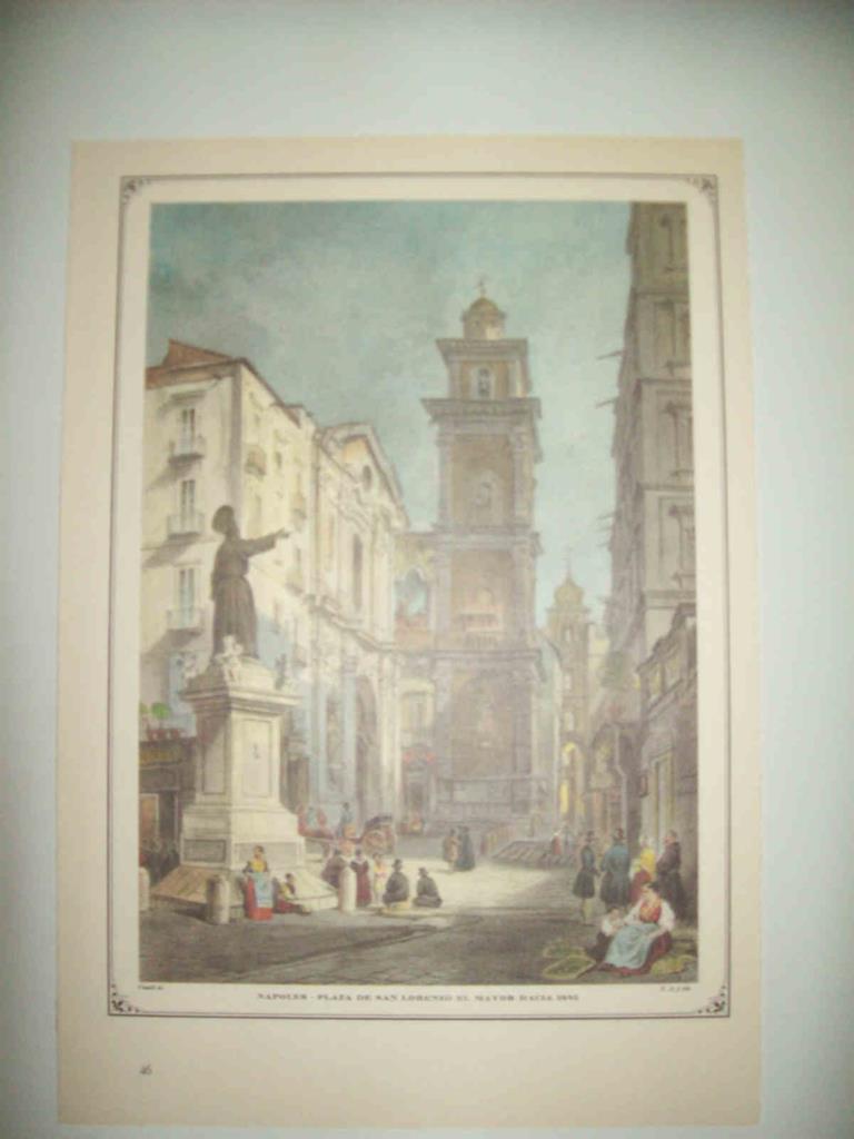 LAMINA 15004: Napoles. Plaza de San Lorenzo el Mayor hacia 1845