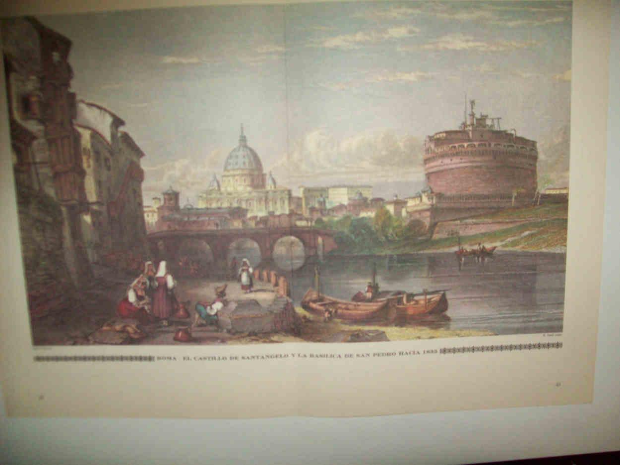 LAMINA 14993: Roma. Castillo de Santangelo y Basilica de San Pedro hacia 1835