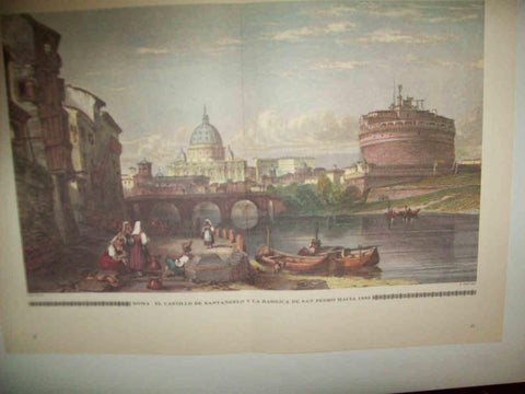 LAMINA 14993: Roma. Castillo de Santangelo y Basilica de San Pedro hacia 1835