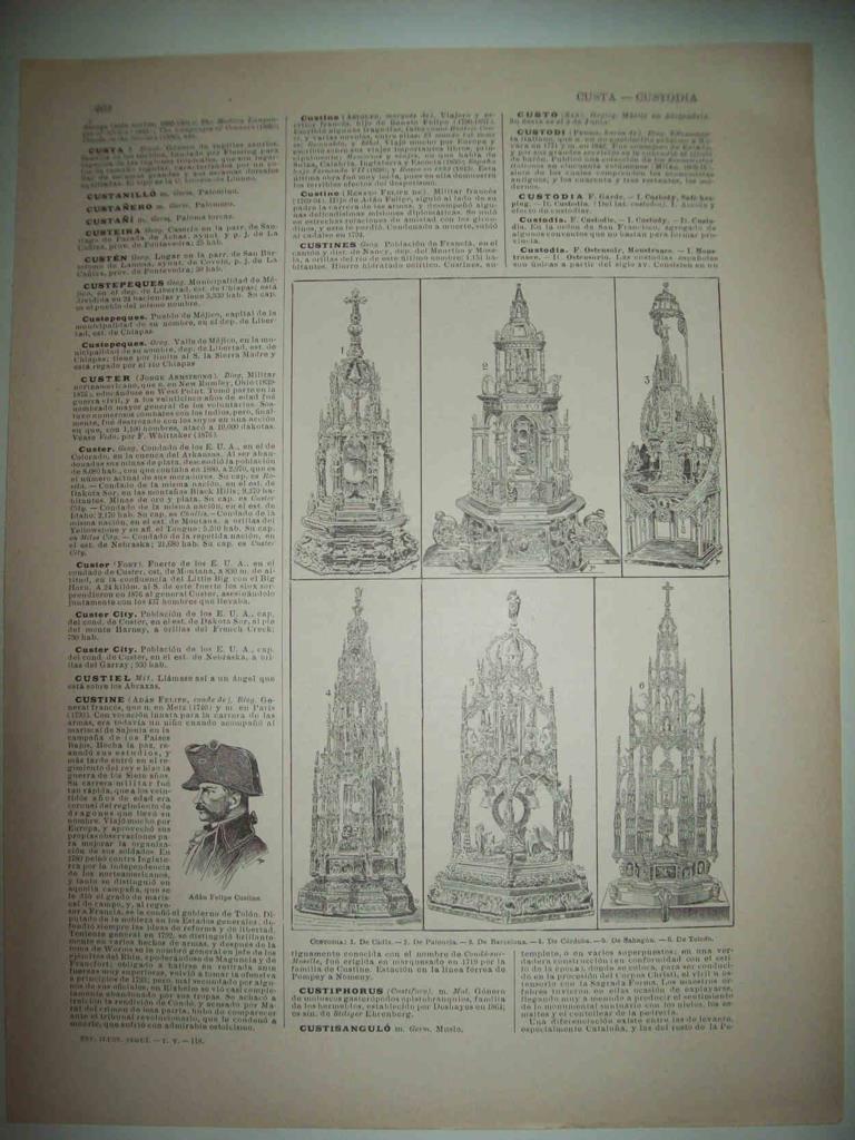 LAMINA 14963: Custodias de Cadiz, Palencia, Barcelona, Cordoba , Sahagun y Toledo