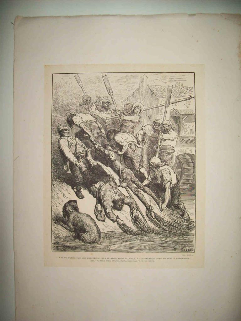 LAMINA 14969: Molineros salvando a Don Quijote
