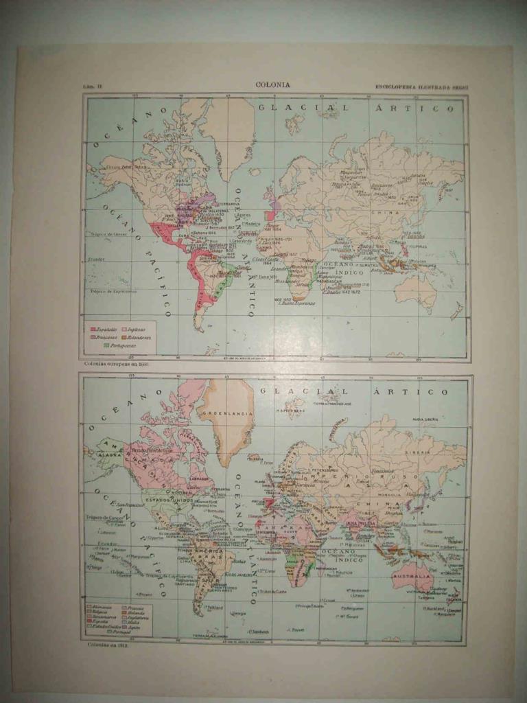 LAMINA 14960: Mapa de las colonias universales de 1912