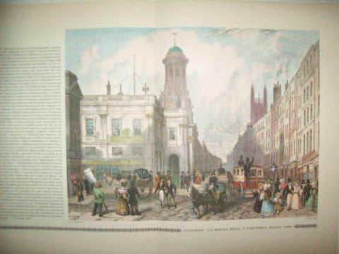 LAMINA 14981: Londres. La Bolsa Real y Cornhill hacia 1830