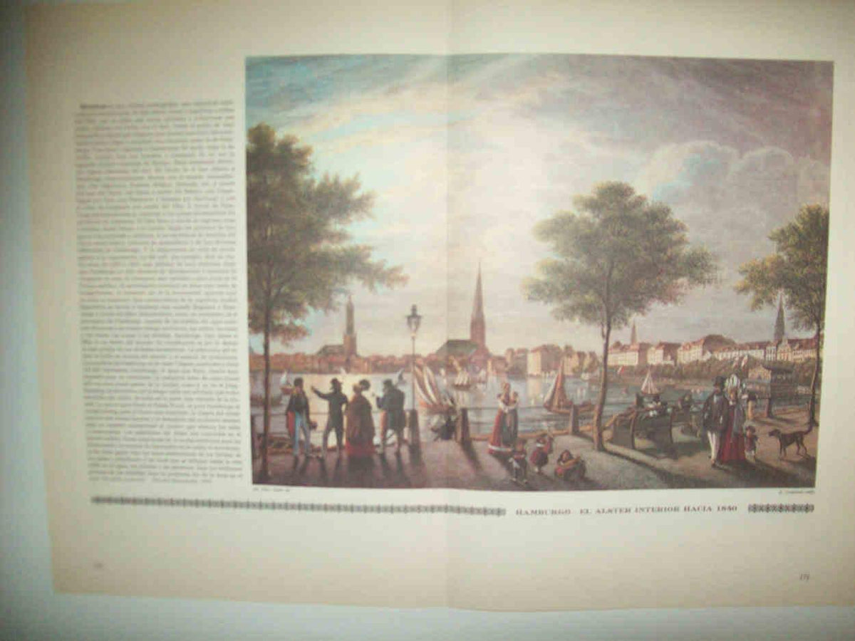 LAMINA 14979: Hamburgo. El Alster interior hacia 1840