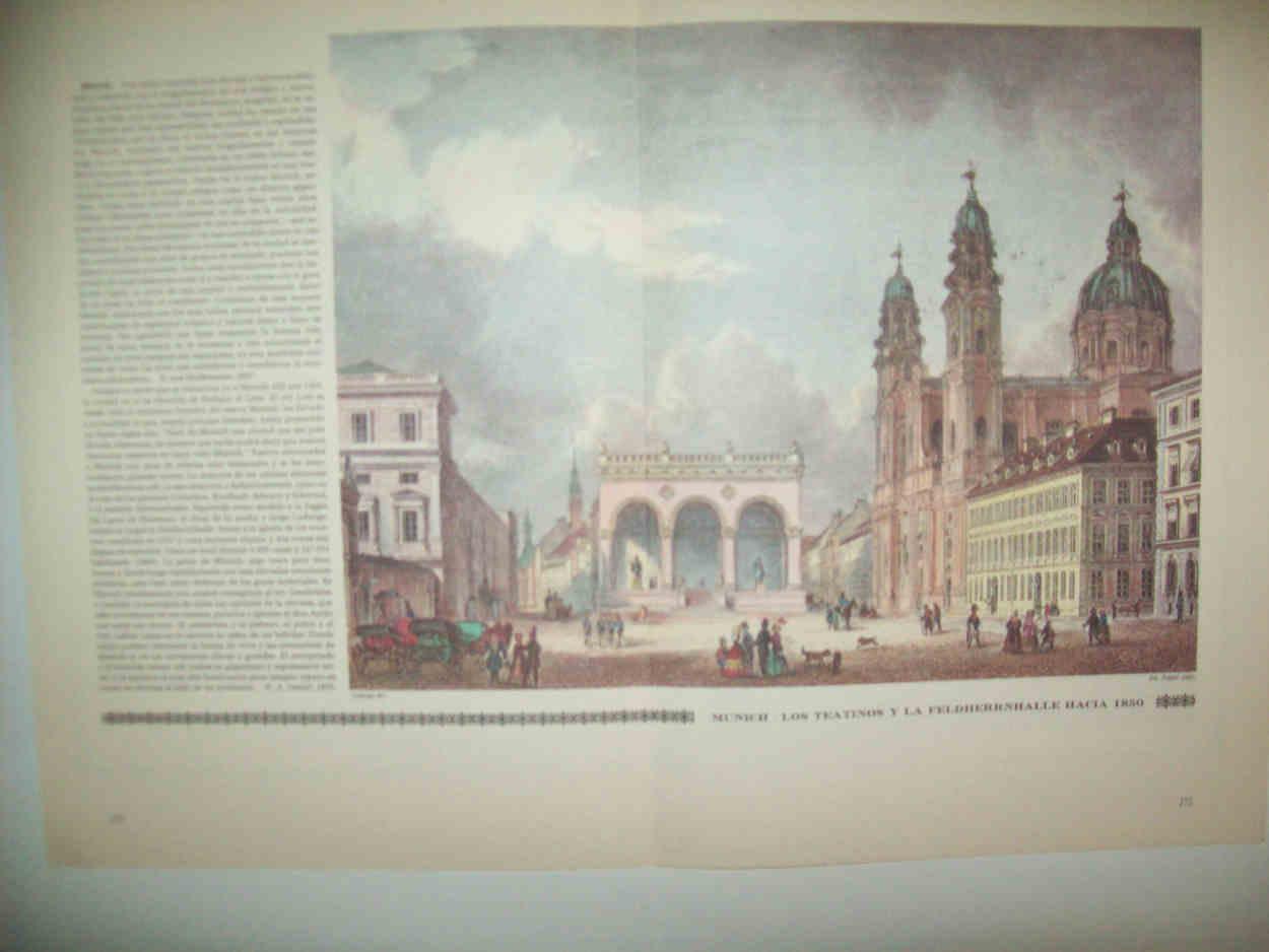 LAMINA 14980: Munich. Los Teatinos y la Feldherrnahalle hacia 1850