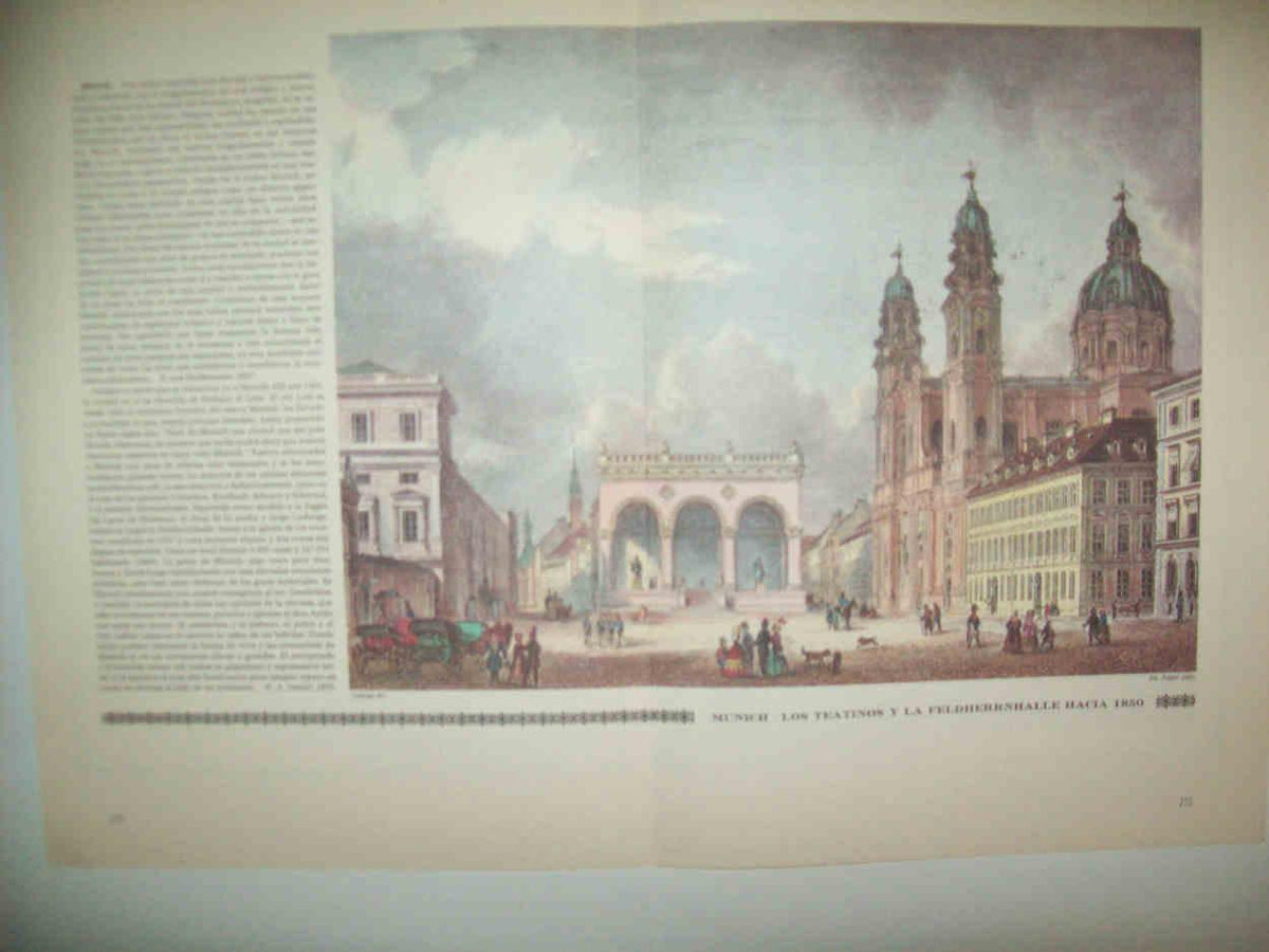 LAMINA 14980: Munich. Los Teatinos y la Feldherrnahalle hacia 1850