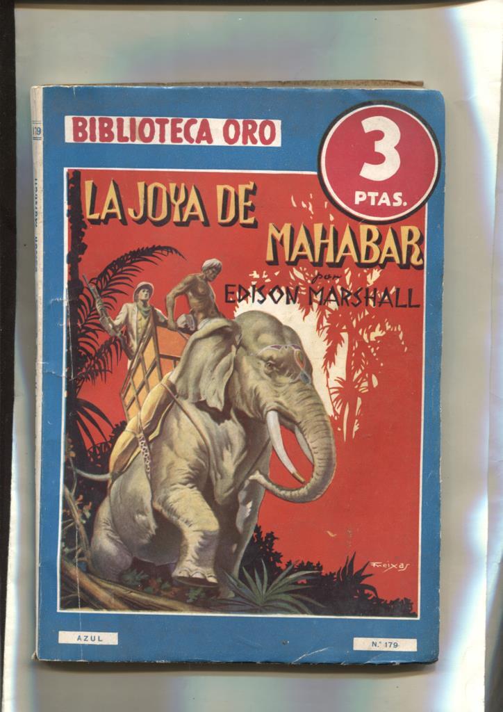 Biblioteca Oro Azul numero 179: La joya de Mahabar por Edison Marshall