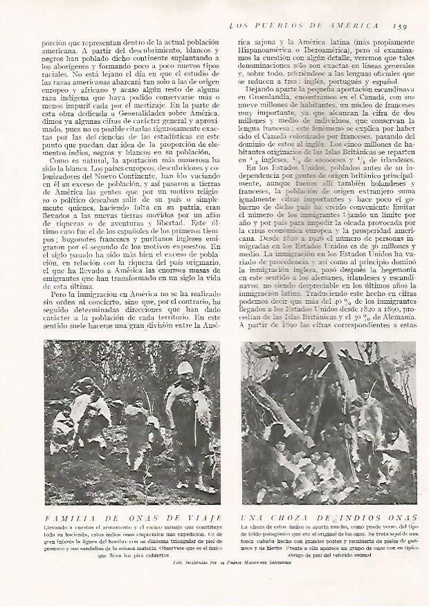 LAMINA 15630: Familia de Onas de viaje y choza Ona