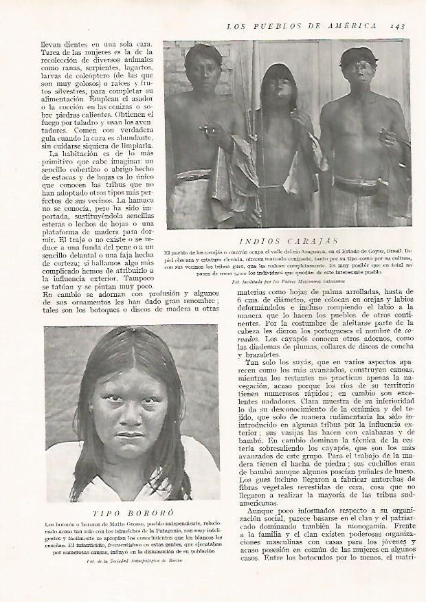 LAMINA 15621: Indios Carajas y hombre bororo