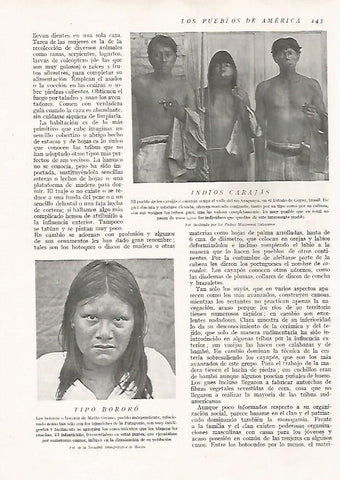 LAMINA 15621: Indios Carajas y hombre bororo
