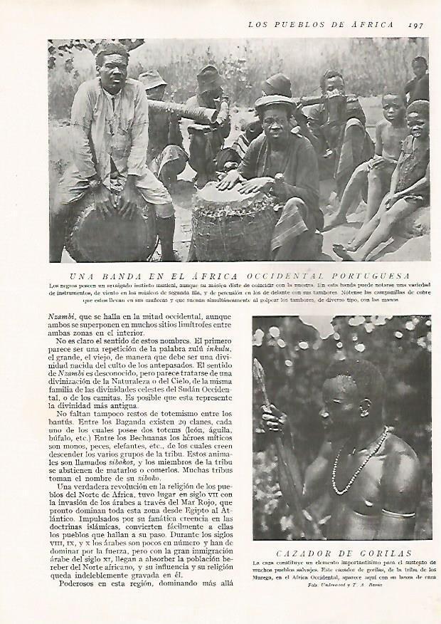 LAMINA 15653: Musicos de Africa occidental y cazador de gorilas