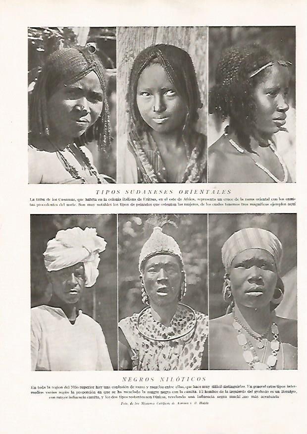 LAMINA 15649: Chicas del Sudan oriental y hombres del Nilo
