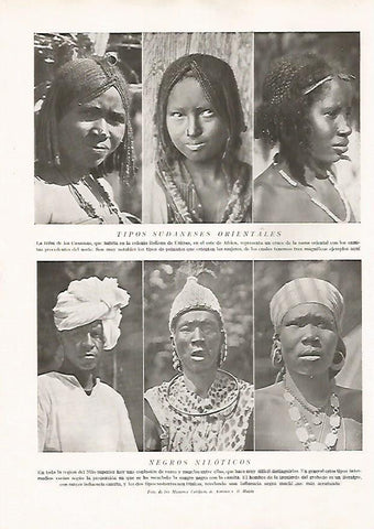 LAMINA 15649: Chicas del Sudan oriental y hombres del Nilo