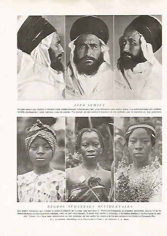 LAMINA 15648: Hombre semita y chicas del Sudan occidental