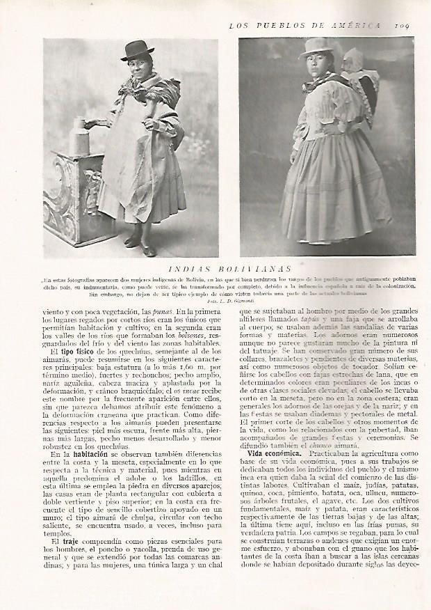 LAMINA 15600: Indias de Bolivia