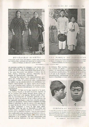 LAMINA 15590: Chicas otomies, pareja de zapotecas e indigenas mexicanos