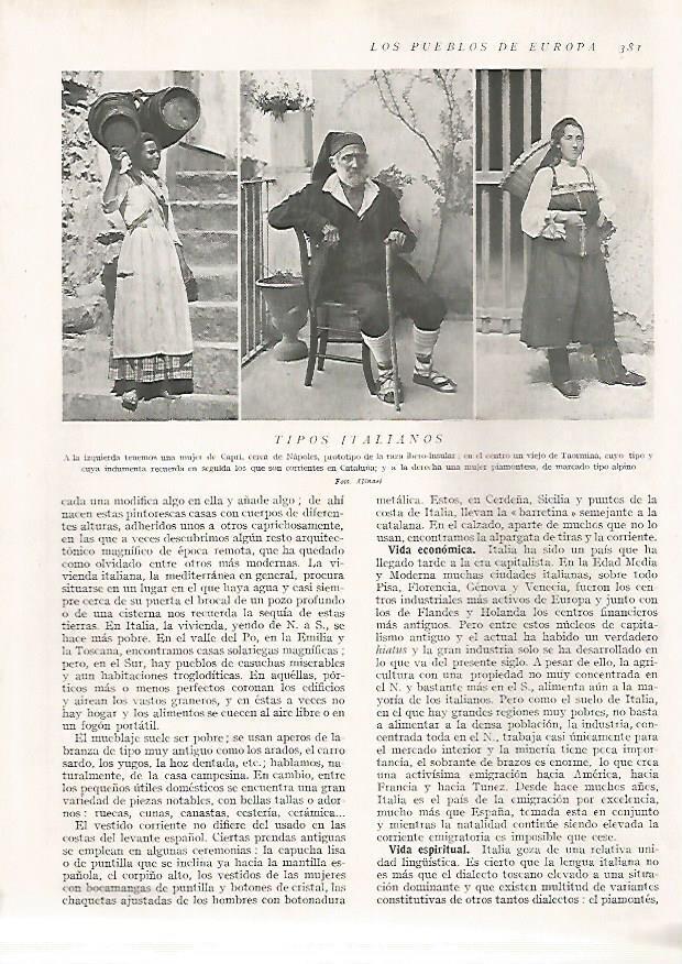 LAMINA 15771: Mujeres y hombre de Italia