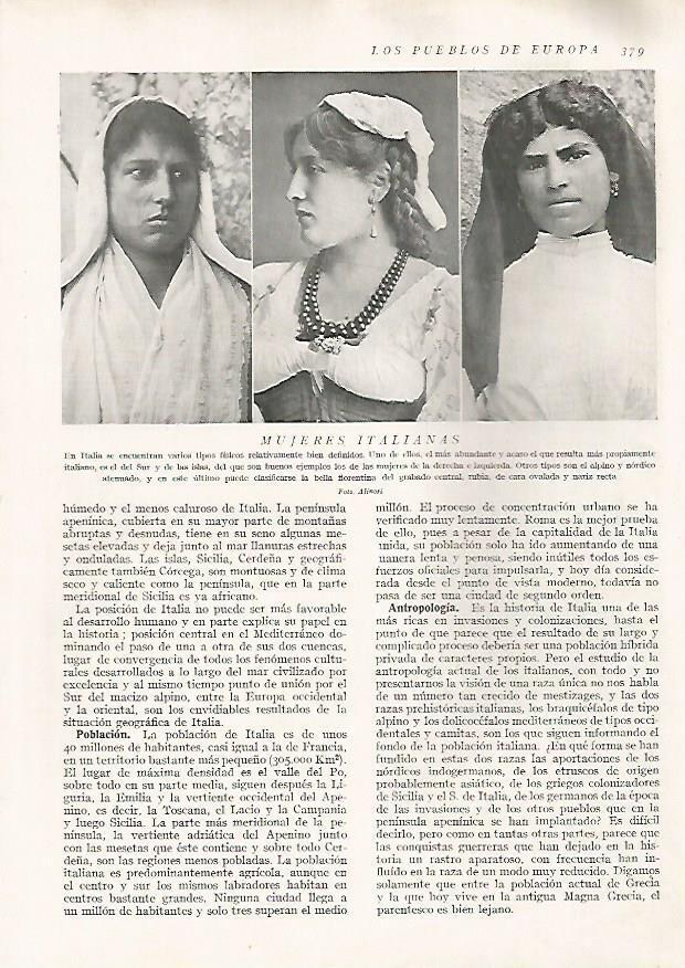 LAMINA 15770: Mujeres de Italia