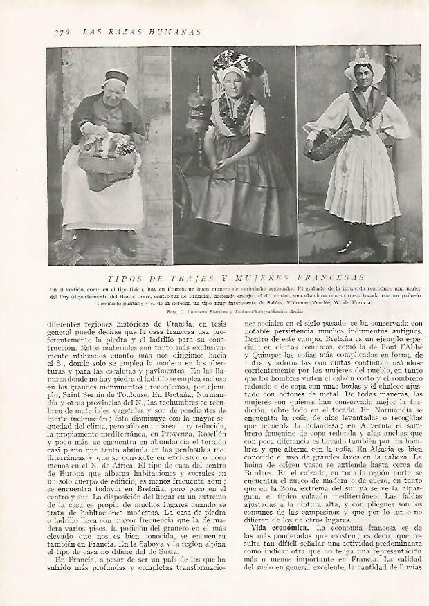 LAMINA 15764: Trajes y mujeres de Francia