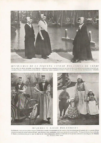 LAMINA 15758: Chicas de Veere y ninos de Holanda
